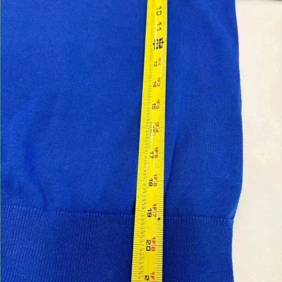 Polo Ralph Lauren boys knit V-Neck sweater.  blue w/elbow patches sz M 10-12 - Picture 11 of 11